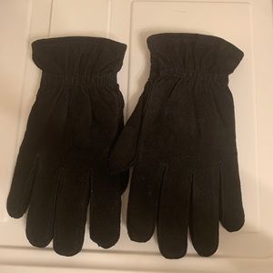 Black Suede Winter Gloves